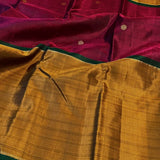 Trayi wine mustard kanchipuram silk saree