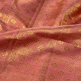 Floral checked kanchi silk fabric