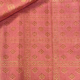 Floral checked kanchi silk fabric