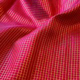 Micro checked kanchipuram silk fabric