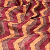 Chevron printed kanchi silk fabric