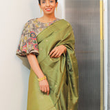 Charita micro checked kanchipuram silk saree