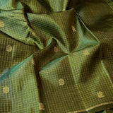 Charita micro checked kanchipuram silk saree