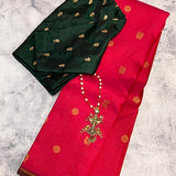 Charita micro checked kanchipuram silk saree