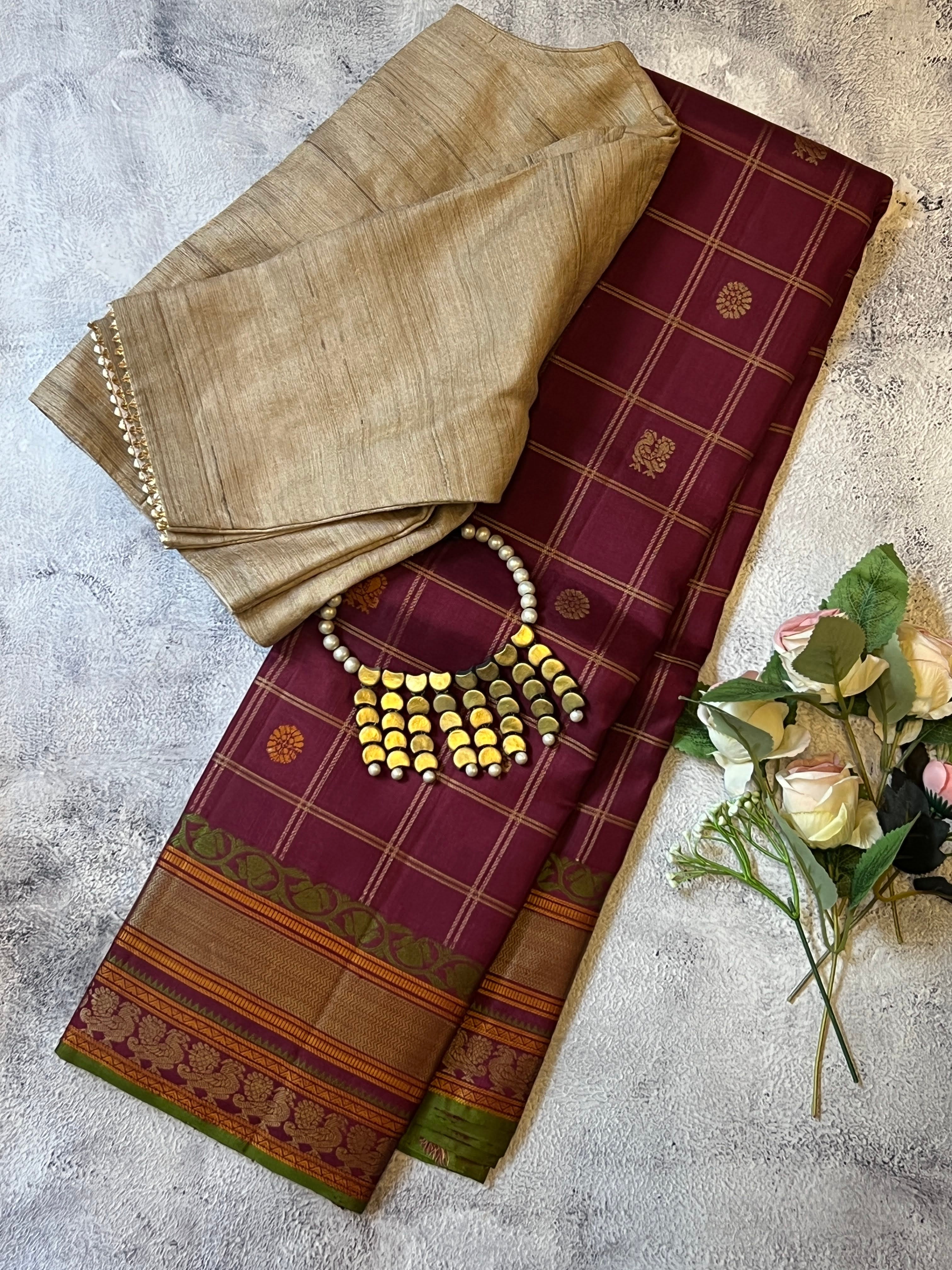 Kimaya checked silk saree