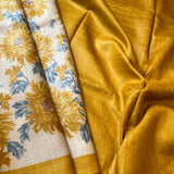 Veena chrysanthemum tussar saree