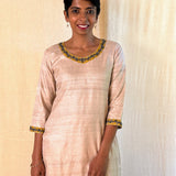 Tussar hand embroidered kurta