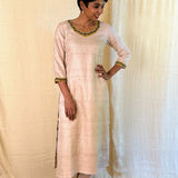 Tussar hand embroidered kurta