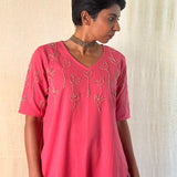 Organic cotton embroidered kurta