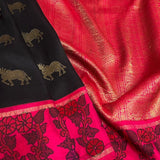 Kalpataru kamadhenu kalamkari silk saree