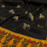 Kalpataru kamadhenu kalamkari silk saree