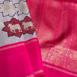 Kalpataru kamadhenu kalamkari silk saree