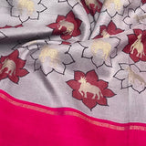 Kalpataru kamadhenu kalamkari silk saree