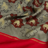 Kalpataru kamadhenu kalamkari silk saree