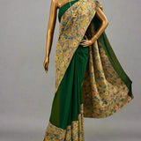 Rising border chiffon kalamkari saree