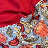 Rising border chiffon kalamkari saree