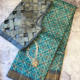 Maya tile printed tussar saree