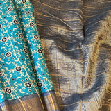 Maya tile printed tussar saree