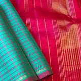 Charita chettinad checked Kanchipuram silk saree