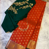 Sumangala meenakari Kanchipuram silk saree