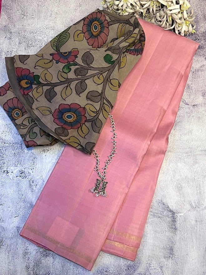 Lavanyam plain kanchipuram silk saree