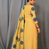 Classic appliqued silk kurta