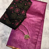 Solid coloured handloom tussar silk