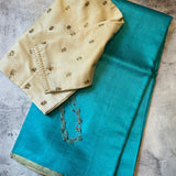 Solid coloured handloom tussar silk