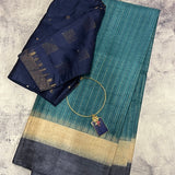 Striped border handloom tussar saree