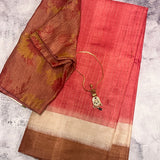 Striped border handloom tussar saree