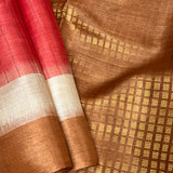 Striped border handloom tussar saree