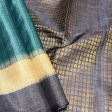 Striped border handloom tussar saree