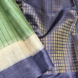 Striped border handloom tussar saree