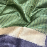 Striped border handloom tussar saree