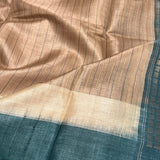 Striped border handloom tussar saree