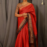 Zari woven handloom silk