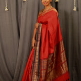 Zari woven handloom silk