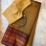 Zari woven handloom silk