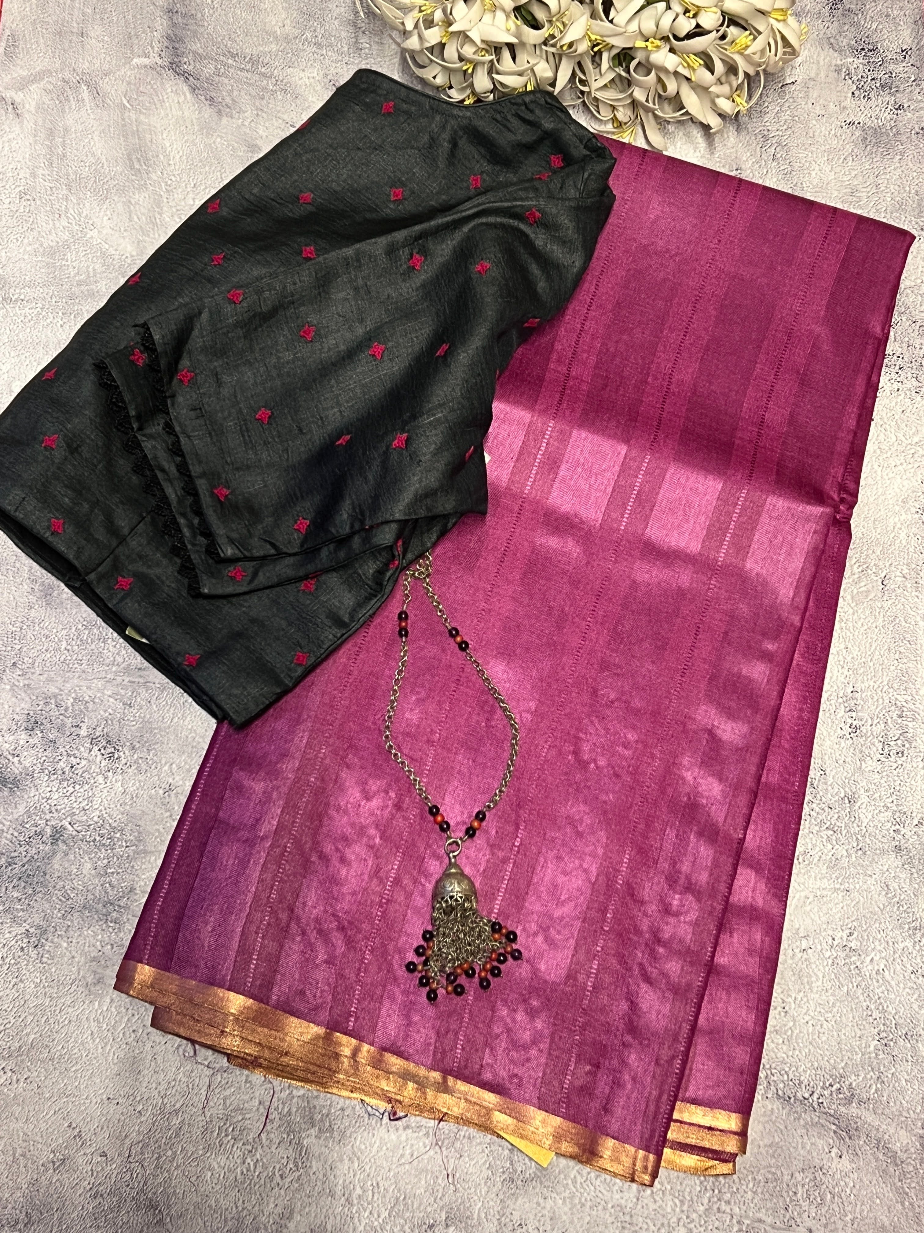 Textured handloom tussar saree