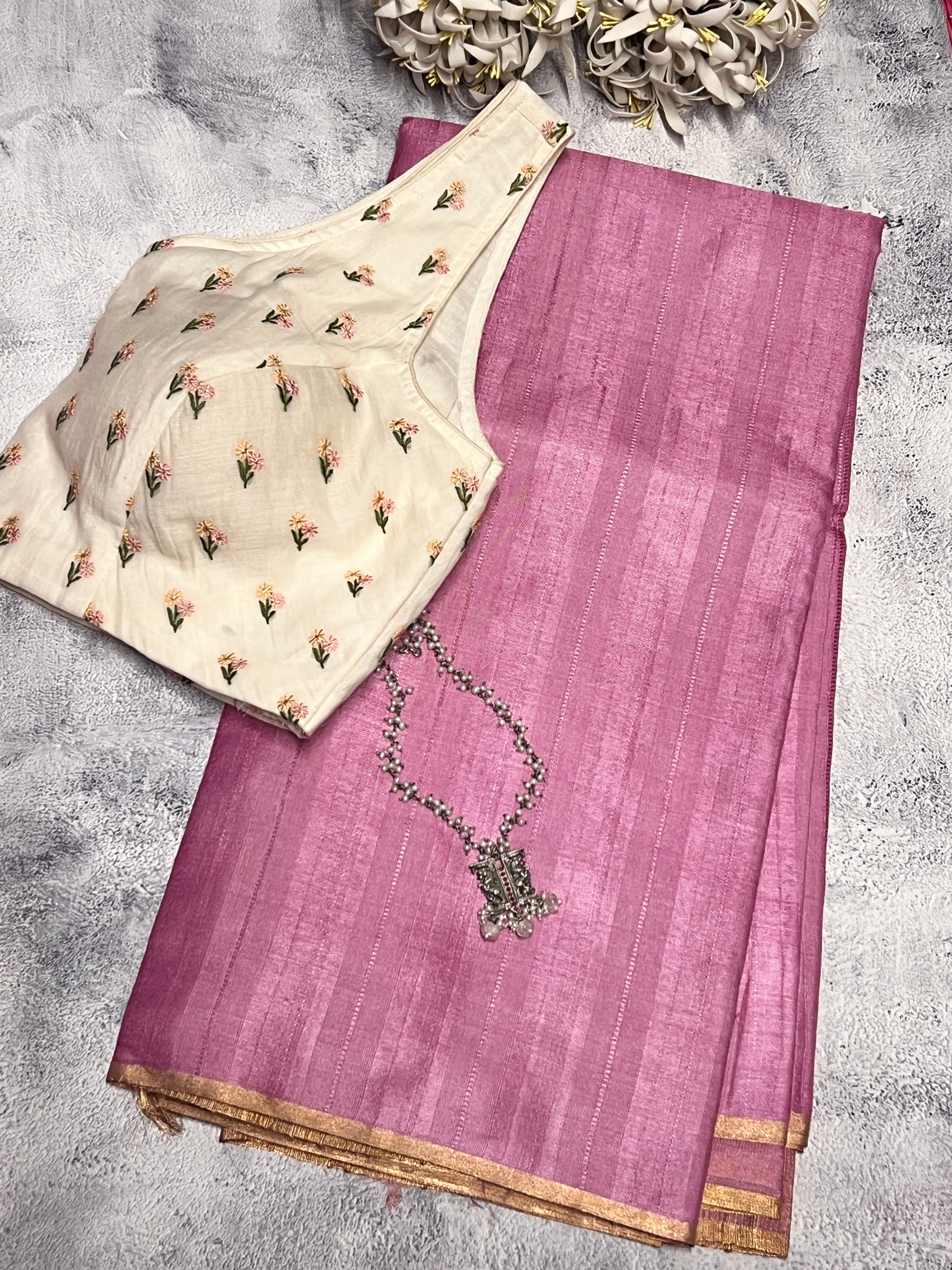 Textured handloom tussar saree