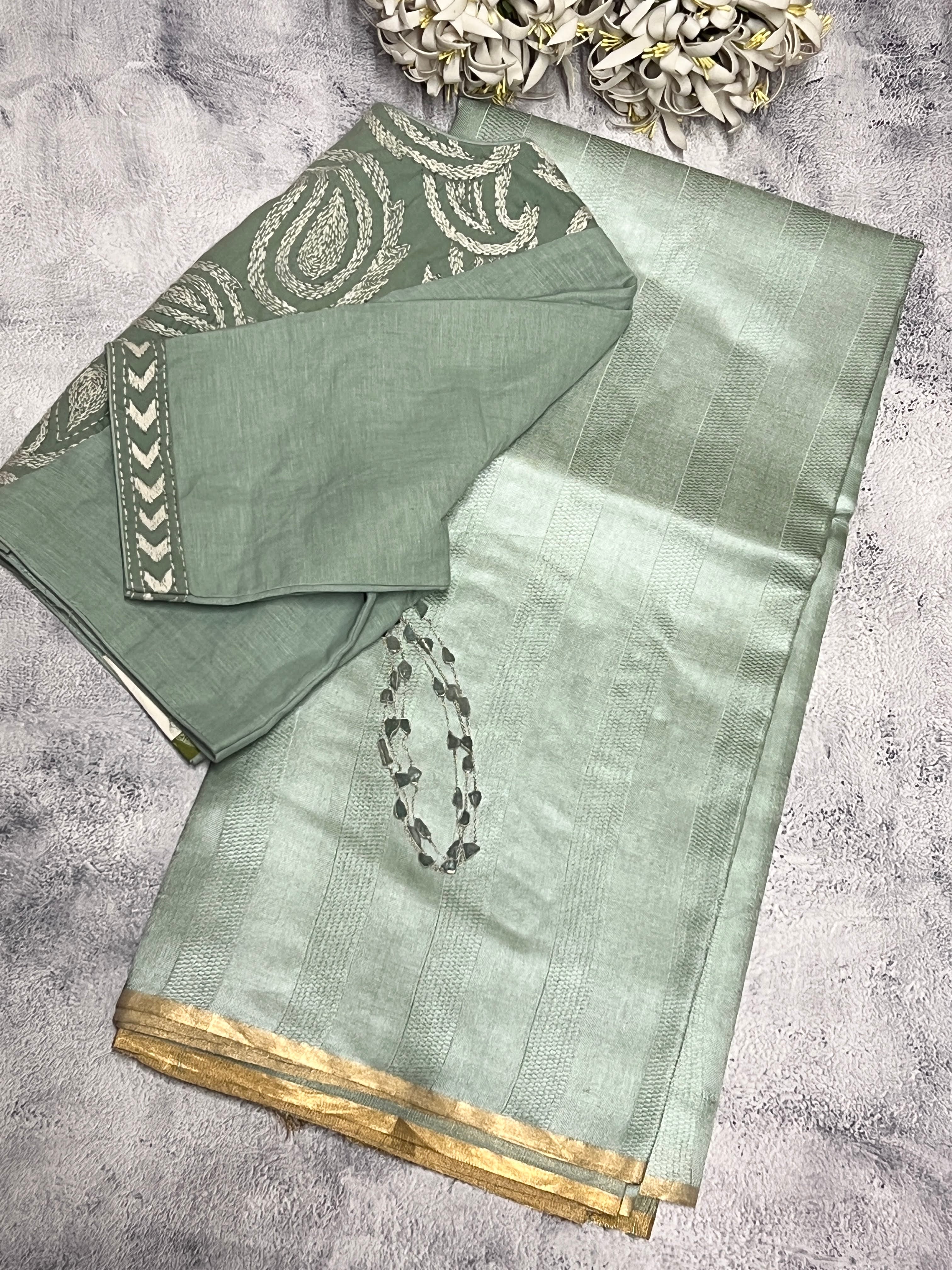 Textured handloom tussar saree