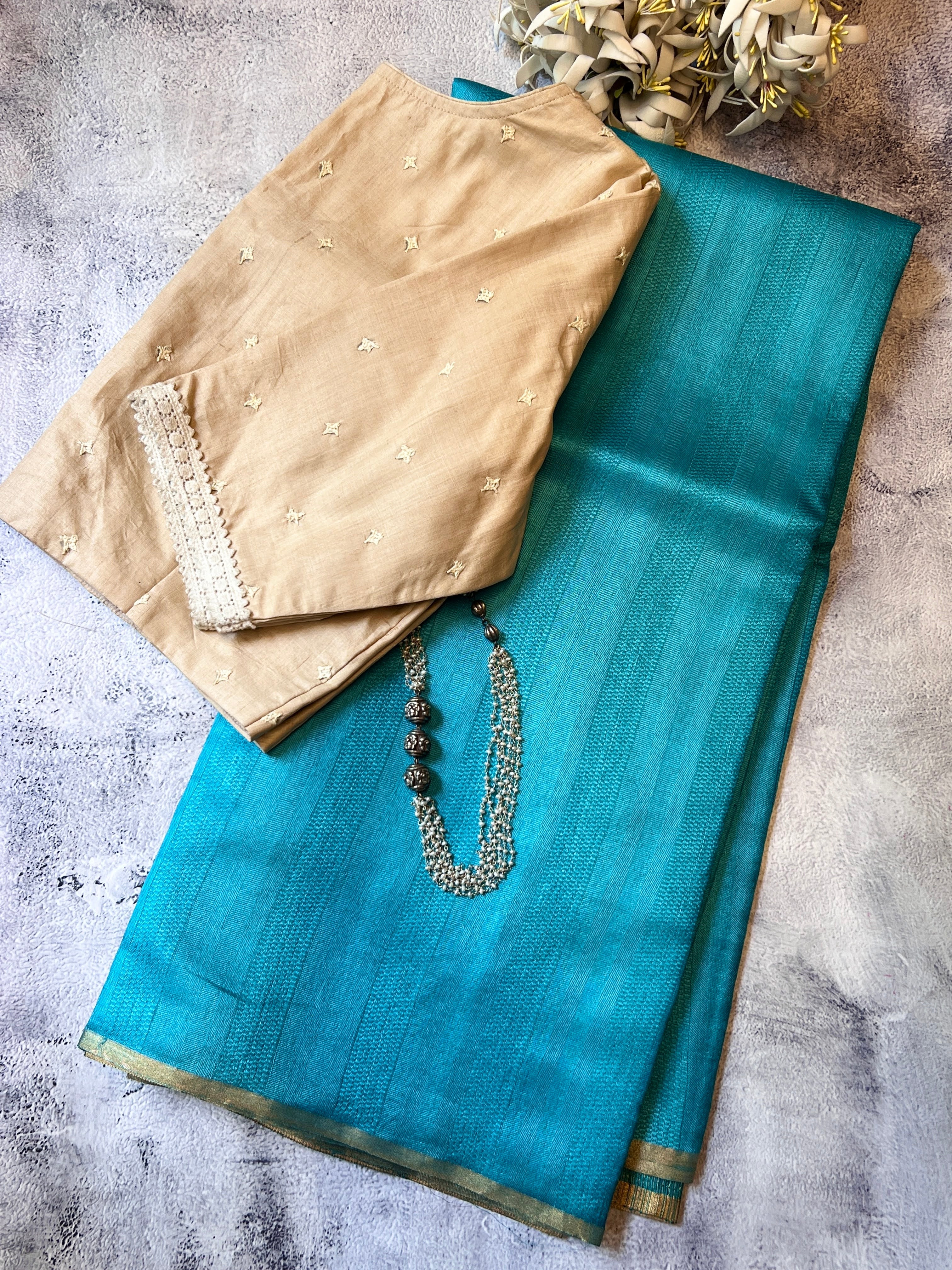 Textured handloom tussar saree