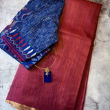 Textured handloom tussar saree