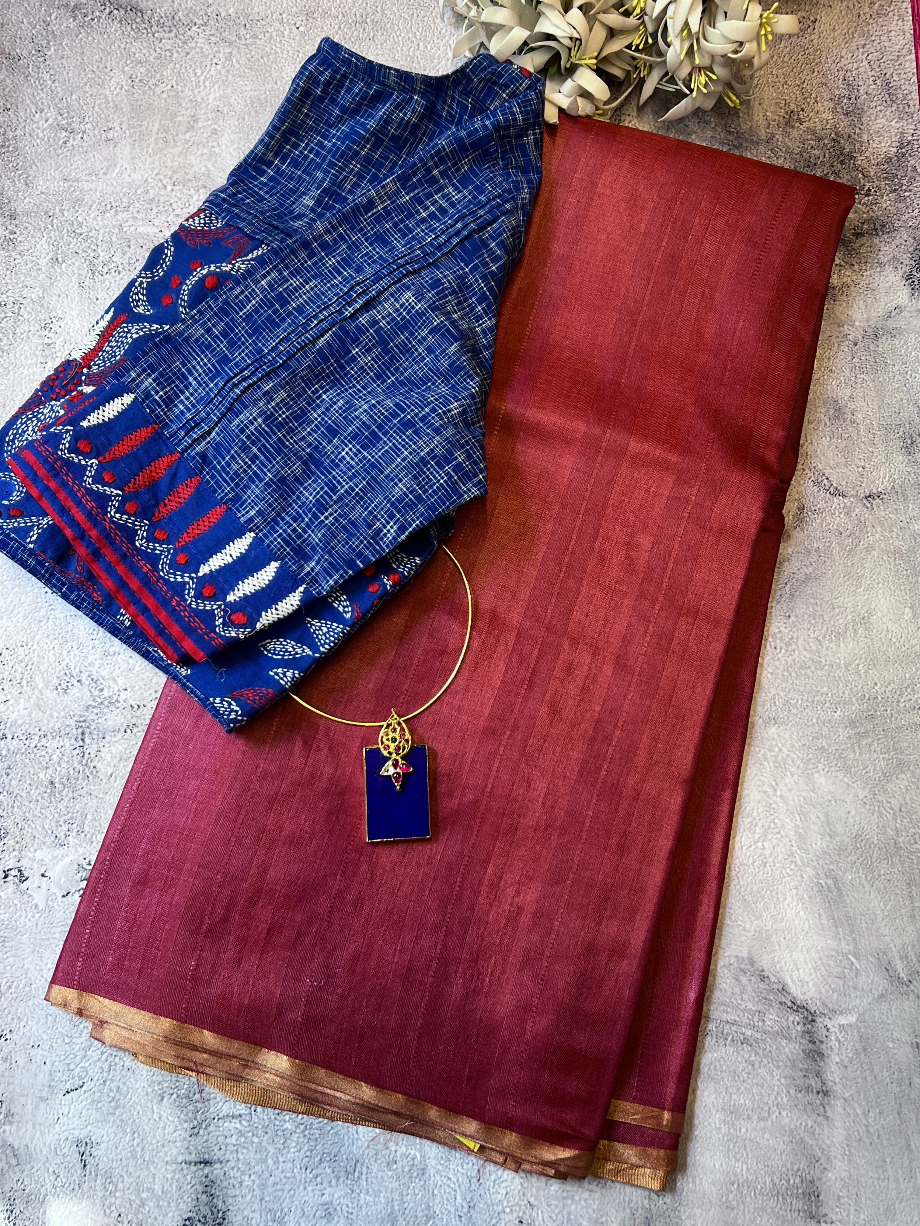 Textured handloom tussar saree