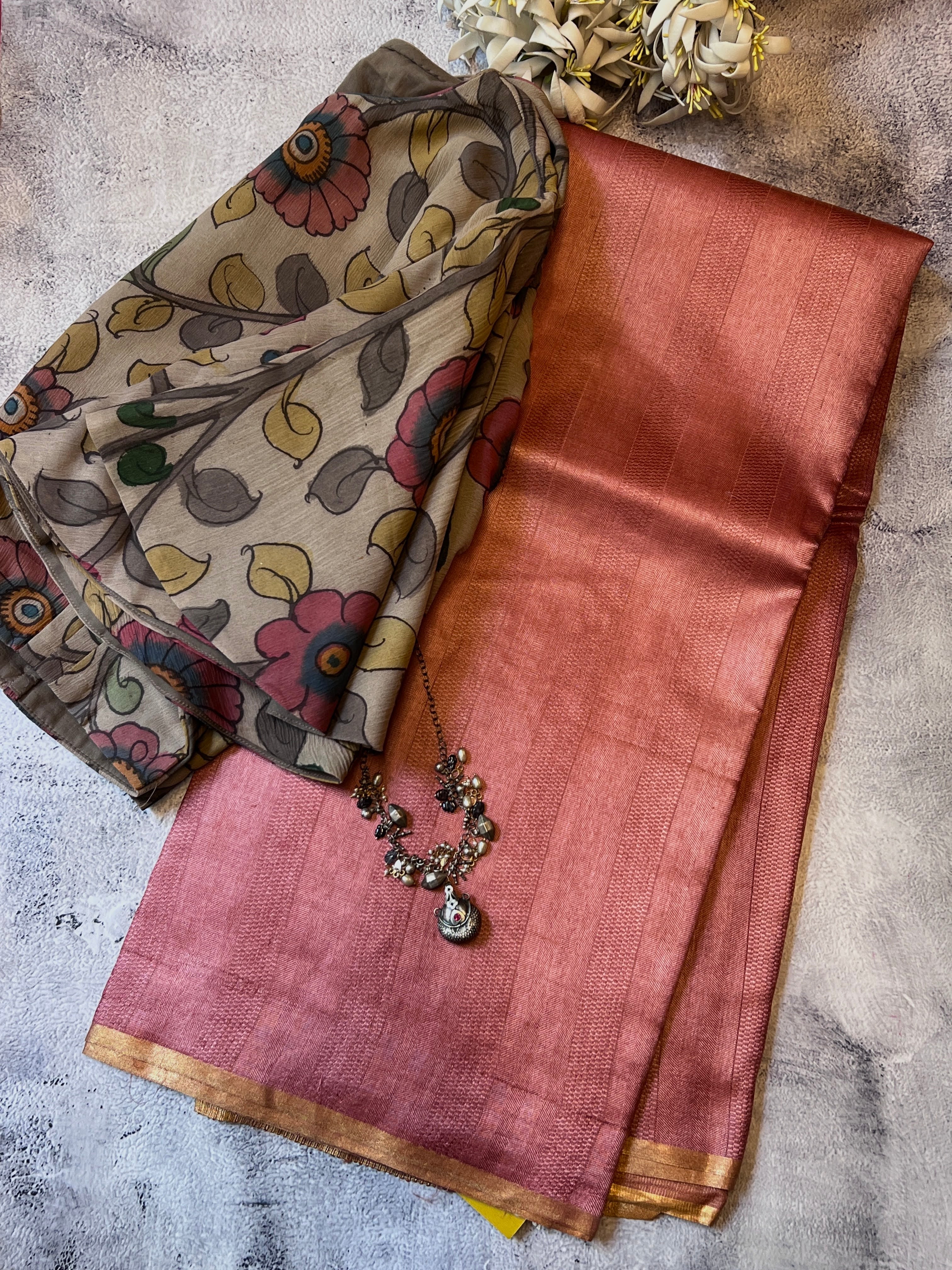 Textured handloom tussar saree