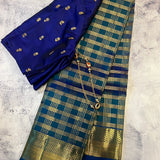 Sumangala checked kanchipuram silk saree