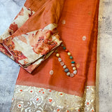 Tussar Parsi gara embroidered saree