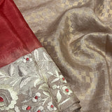 Tussar Parsi gara embroidered saree