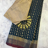 Tussar gold zari woven saree