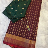 Tussar gold zari woven saree